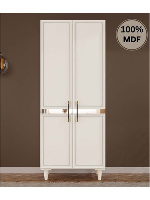 Comiet Kardelen  Mdf 2 Kapak Ayaklı Tasarım Gardırop