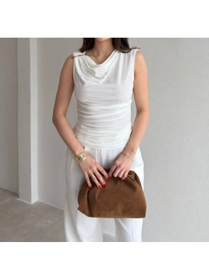 Benevento Clothing Drapeli Aksesuar Detaylı Bluz