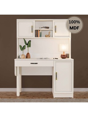 Comiet Kardelen Mdf Kitaplıklı  Dolaplı  Çalışma Masası