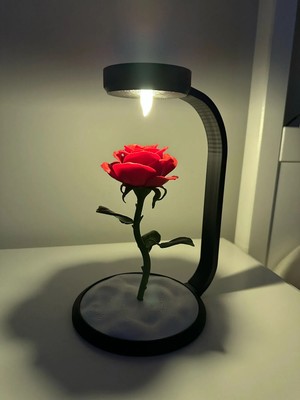 3D Snaxx Dekoratif LED Işıklı Gül Figürü – Masaüstü Ortam Aydınlatması – 15X18X23CM