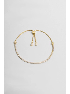 So CHIC Su Yolu 18 Ayar Sarı Altın Kaplama Ayarlanabilir Gümüş Bileklik