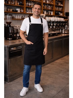 Dery Collection Mutfak Önlüğü Leke ve Sıvı Itici Kumaş Çapraz Askılı