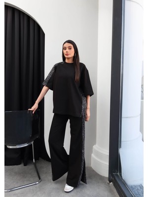 Esra Helvacı Kot Payet Garnili Eşofman Takım