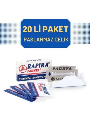 Prativas Hsnet Rapira 20 Adet Çelik Tıraş Jileti - PRTHBY5466-5034
