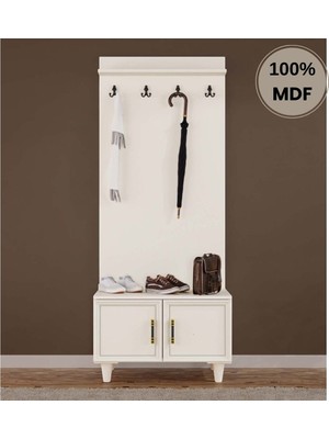 Comiet Kardelen Mdf Ayaklı Tasarım Askılıklı Portmanto Ayakkabılık
