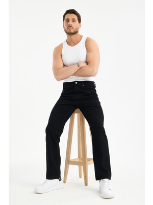 OneZero Erkek Lycrasız Baggy Kot Pantolon Rahat Giyim Fermuarlı Dekploy Jeans