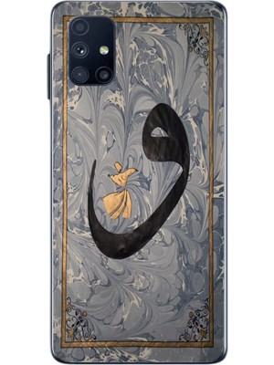 Le Balvo Samsung Galaxy M51 Uyumlu Vav Harfi Gri Baskılı Silikon Kılıf