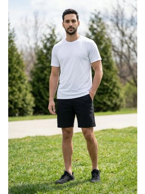 EYDAMOON Erkek Beyaz Sporcu T-Shirt Hızlı Kuruyan Compression Ter Tutmaz Kumaş