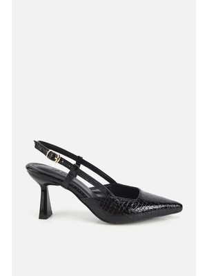 Yaya By Hotiç Kadın Siyah Arkası Açık  İnce Topuklu Stiletto