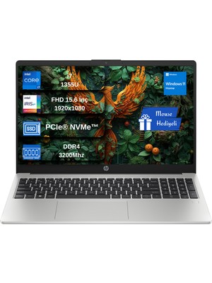 HP 250 G10 Intel Core I7-1355U 16GB 2tb SSD 15.6" W11HOME Fhd Taşınabilir Bilgisayar HB2PH1ES05