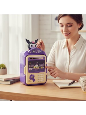 Vanckey Kuromi Atm Kumbara Şifreli Otomatik Kağıt Para Alan Atm Kasa Kumbara