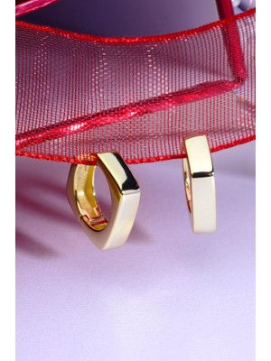Innuendo Jewelry 925 Ayar Gümüş Modern Kare Halka Küpe Kadın