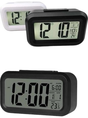 Prativas Dijital Masa Saati Termometreli Takvim Çalar Saat LED Ekran Pilli - PRTHBY8772-9148