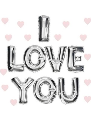 Uravas Store I Love You Folyo Balon Gümüş Renk 35 cm