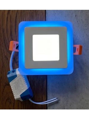 Cnl Kare Sıva Altı LED Spot Aydınlatma 6 Watt Çift Renk 3 Kademe Mavi Beyaz Gece Lambası Armatür