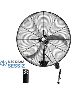 Farken 75cm Sanayi Tipi Uzaktan Kumandalı Duvar Tipi Vantilatör 170 W Güçlü Sessiz Çalışma