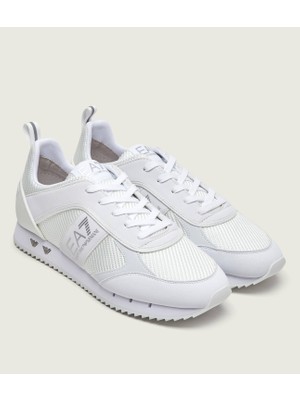 EA7 Erkek Rahat Taban Nefes Alabilen File Detaylı Kartal Motifli Beyaz Sneaker 7X000337 AF18613-M0196