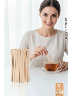 Prativas Ahşap Karıştırıcı Kaşık – 70'LI Paket | Çay Kahve ve Servis Için H - PRTHBY9086-2