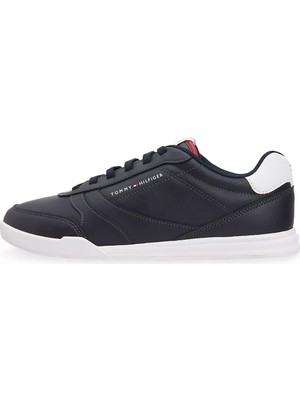 Tommy Hilfiger Erkek Logo Etiketli Dikiş Detaylı Deri Lacivert Sneaker FM0FM05827-DW5