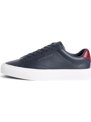 Tommy Hilfiger Erkek Düşük Bilekli Logo Detaylı Deri Lacivert Sneaker FM0FM05572-0YH