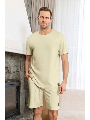 Aydoğan Erkek Kısa Kol Şortlu Bambu Pijama Takımı 260017 Mint