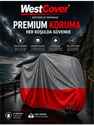 WestCover  Royal Enfield Meteor 350 (Gri-Kırmızı Parç.)Motosiklet Branda Su-Toz Geçirmez Motor Örtü