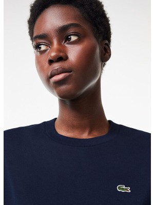 Velmora Lacoste Siyah Bisiklet Yaka Relaxed Fit Kısa Kollu Kadın T-Shirt