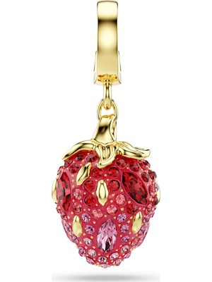 Swarovski Idyllia Charm Karişik Kesim Çilek Kirmizi Sari Altin Rengi Kaplama