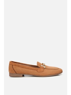 Yaya By Hotiç Kadın Taba Süet Toka Detaylı Günlük Loafer