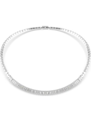 Swarovski Matrix Kolye Baget Kesim Beyaz Rodyum Kaplama Kadınlar İçin Şık Tasarım