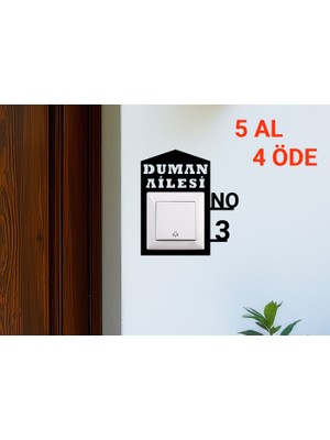 Kişiye Özel Dekoratif Çatılı Kapı Zili Anahtar Çerçevesi