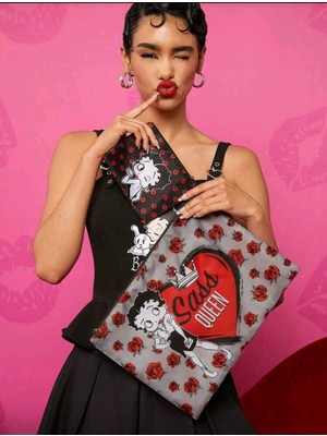 My Balli Store Betty Boop 2'li Organizer Makyaj Seyahat Çantası
