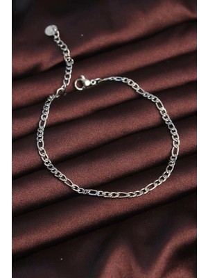 Uravas Store 316L Çelik Gümüş Renk Kuş Gözü Erkek Zincir Bileklik - TJ-EB3680
