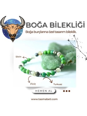 Doğaltaş Boğa Burcu Için Özel Doğal Taş Bilekliği