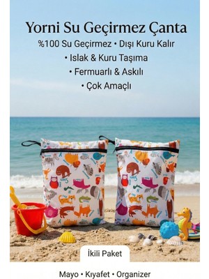 Yorni Zoo, 2 ADET 30X37CM, Su Geçirmez, Islak Mayo Bebek Bakım Çanta/torba Organizer