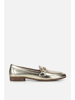 Yaya By Hotiç Kadın Gold Toka Detaylı Metalik  Loafer