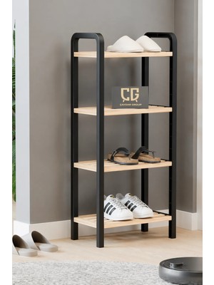 Çavdar Group 4 Katlı Ekonomik Ahşap Çubuklu 40 cm Ayakkabılık, Raf Ünitesi