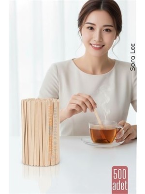 Prativas Ahşap Karıştırıcı Kaşık – 500’LÜ Paket | Çay Kahve ve Servis Için Hi - PRTHBY3197-2