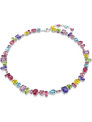 Swarovski Gema Kolye Mixed Cut Renkli Rodyum Kaplama