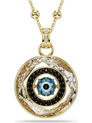 Swarovski Symbolica Kolye Evil Eye Medium Çok Renkli Sari Altin Rengi Kaplama