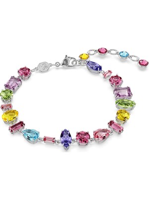 Swarovski Gema Bileklik Mixed Cut Renkli Rodyum Kaplama