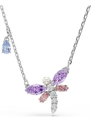 Swarovski Ariana Grande x Swarovski Kolye Karışık Kesim Yusufçuk Çok Renkli Rodyum Kaplama