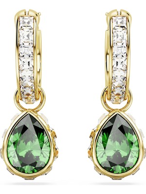Swarovski Stilla Drop Küpe Pear Cut Yeşil Sari Altin Rengi Kaplama
