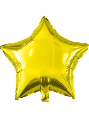Patladı Gitti Gold Yıldız Folyo Balon 18 inç 1 Adet Altın Renk Bebek Çocuk Parti Kutlama