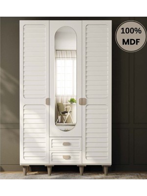 Comiet Lavanta  3 Kapak Mdf Ayaklı Tasarım Gardırop