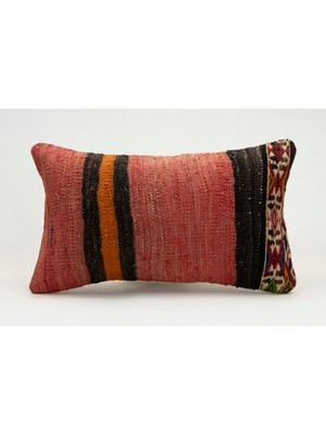 Kilim Wholesale El Yapımı Eski Kilimden Yapılmış Vintage Kırlent Kılıfı, Yün, 30X50 cm