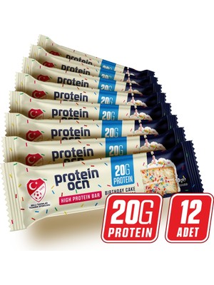 Proteinocean Protein Bar - Birthday Cake Aromalı - 50g X 12 Adet