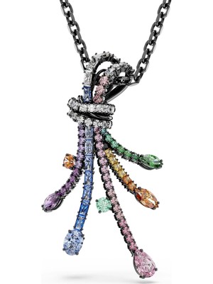 Swarovski Matrix Kolye ve Broş Karışık Kesim Buket Çok Renkli Rutenyum Kaplama