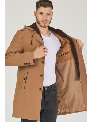 PLT8406 Dewberry Erkek Palto-Camel