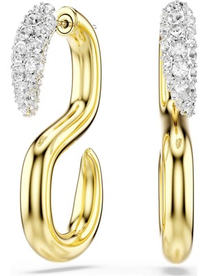 Swarovski Dextera Küpe Yuvarlak Kesim Beyaz Sarı ve Rodyum Kaplama